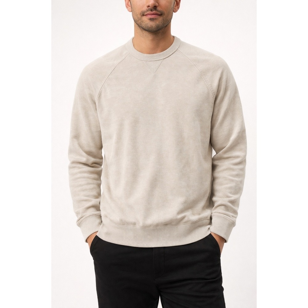 Greg Norman Golf Pullover Sweater Beige Neutral Crewneck Mens L Quiet Luxury